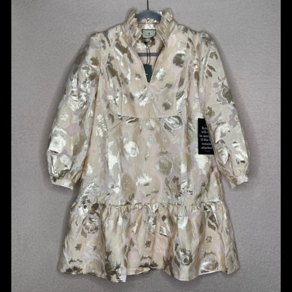 NEW Tuckernuck Palmerston Mini Dress Women’s XXS Champagne/Gold Party Cocktail - Picture 6 of 11